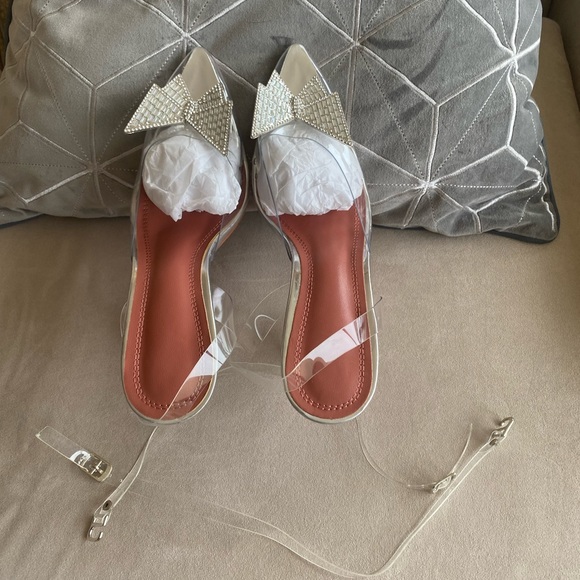 Slinback strap Transparent PVC upper with Crystal embellished Size 7.5/38 - Picture 9 of 11